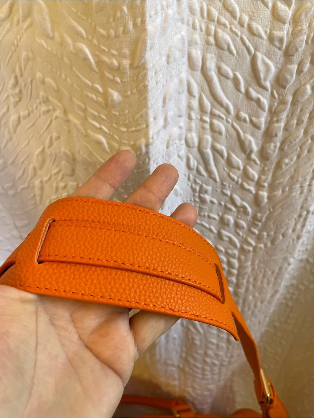 TRULY Orange Leather Duffle Bag Travel Luggage - NWT **